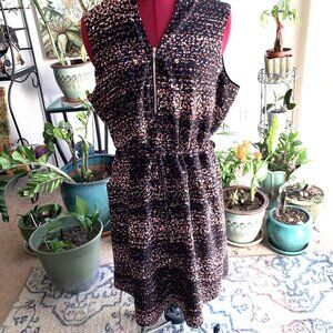 Apt 9 Black & Orange Sleeveless Dress